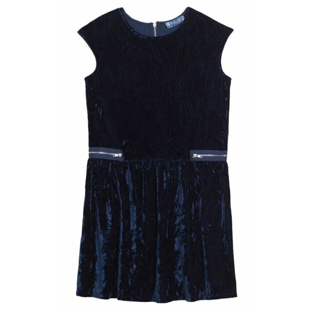 Truly Me Big Girls Navy Blue Velvet Dress Large MSRP $48